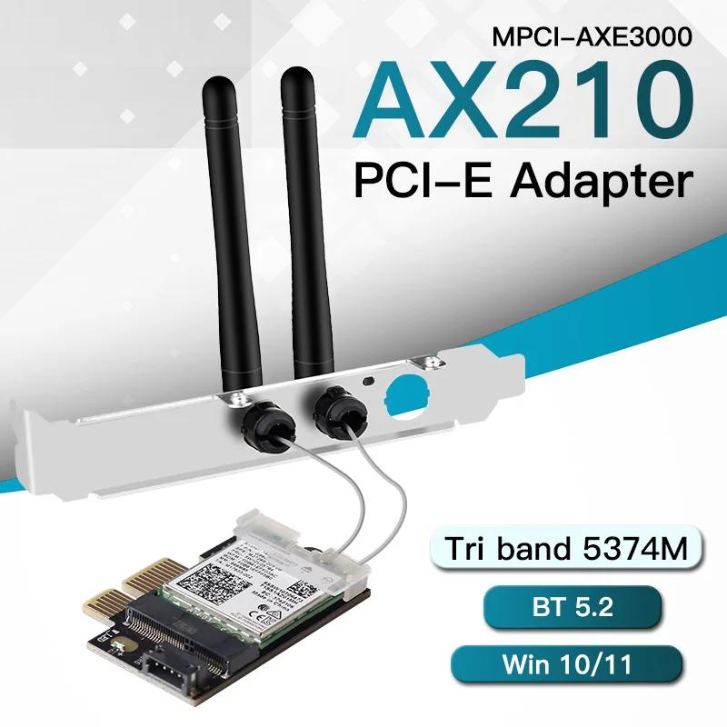  6E  AX210 PCIe   , 802.11ax  5.2 Ʈ  2.4G/5G/6Ghz AX210NGW Ʈũ Wlan ī